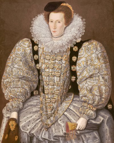 Retrato de uma dama da corte isabelina, c.1595 (óleo sobre tela) de William (attr. to) Segar