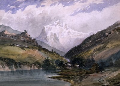 Wetterhorn, Oberland Bernês (óleo sobre tela) de William (circle of) Callow