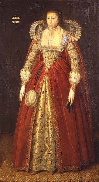 Retrato de uma senhora, dito de estilo Lady Style (óleo no painel) de William (circle of) Larkin