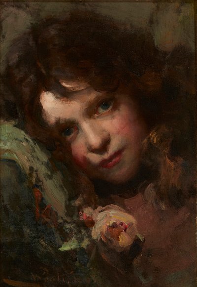 Estudo de uma cabeça (óleo sobre tela) de William A. Pratt