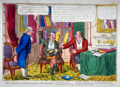 "Humbug or heraldic honours", c1790.                                      de William Abraham