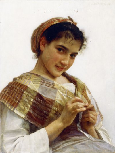 Uma menina bretão, 1889 de William Adolphe Bouguereau