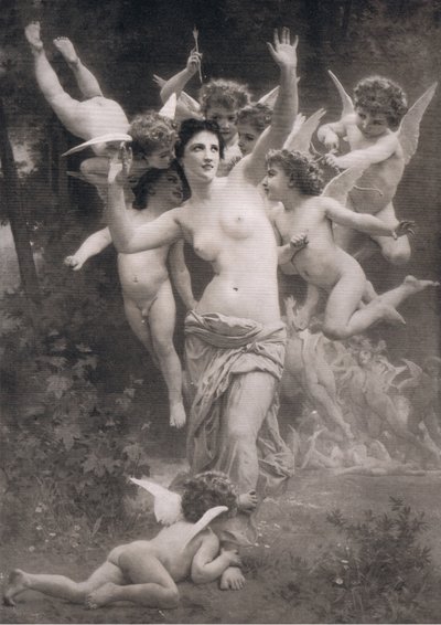 Um ninho de cupidos, de Bibbys Annual, 1916-1917 de William Adolphe after Bouguereau