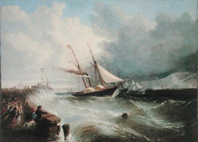 A Chegada do Príncipe Alberto a Dover, a caminho de Londres para o seu casamento com a Rainha Vitória em 1840 (óleo sobre tela) de William Adolphus Knell