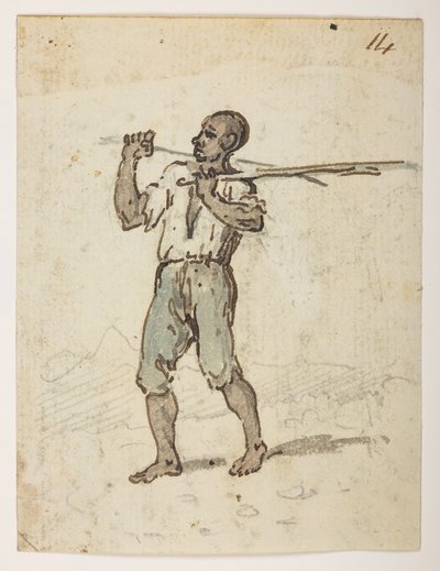 14 Habitantes de St. Jago. de um Álbum de 372 desenhos de paisagens, costas, trajes e vida quotidiana feitos durante a embaixada de Lord Macartney no Imperador da China, entre 1792 e 1794 (lápis e aguarela sobre papel) de William Alexander