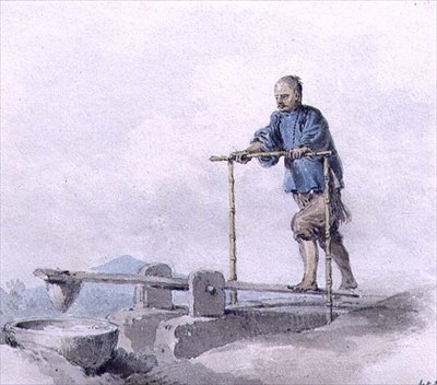 Trabalhador Chinês no Trabalho (aguarela) de William Alexander