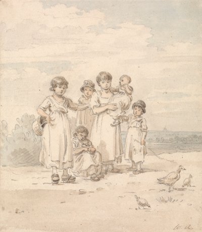 Grupo de crianças inglesas: Vista Distante de S. Paulo de William Alexander