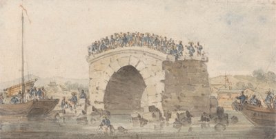 Restos de uma ponte em San-Sien-Wey no Pei-Ho, perto de Tong-Tcheou, 15 de Agosto de 1793 de William Alexander