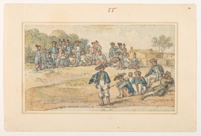 f.11 55 Estudos de chinês,  de um Álbum de 372 desenhos de paisagens, litorais, trajes e vida cotidiana feitos durante a embaixada de Lord Macartney ao Imperador da China, entre 1792 e 1794 (lápis e aquarela sobre papel) de William Alexander