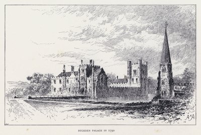 Palácio de Buckden em 1790 (gravura) de William Alexander Ansted
