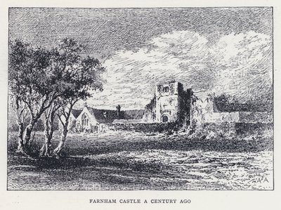 Castelo de Farnham há um século (gravura) de William Alexander Ansted