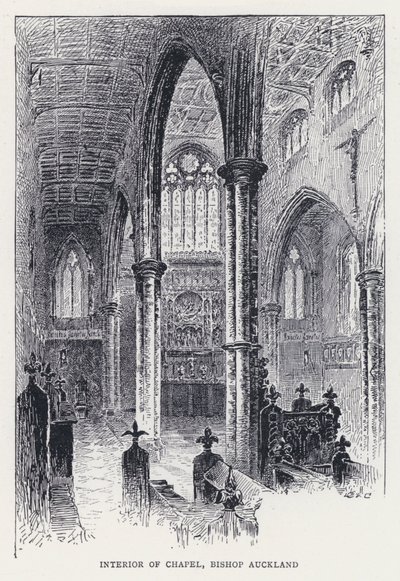 Interior da Capela, Bispo Auckland (gravura) de William Alexander Ansted