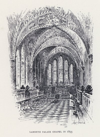 Capela do Palácio Lambeth em 1895 (gravura) de William Alexander Ansted