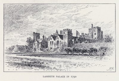 Palácio Lambeth em 1790 (gravura) de William Alexander Ansted