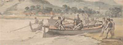 Barcos e homens em terra de William Anderson