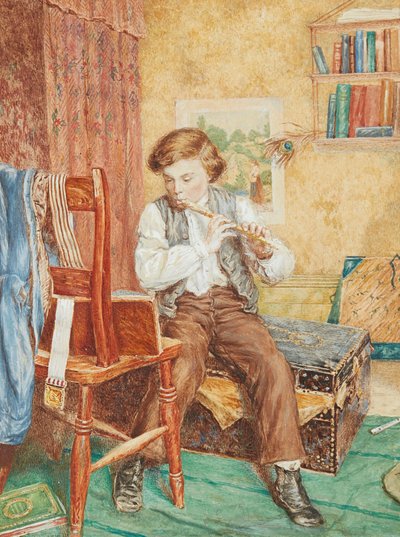 O Jovem Músico (aquarela) de William B. Bunney
