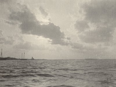 Pôr do sol sobre a água, década de 1890 (foto) de William B. Post