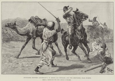Encontro entre o tenente JR Beech, os 21s Hussars e os dois Dervishes, perto de Suakin de William Barnes Wollen