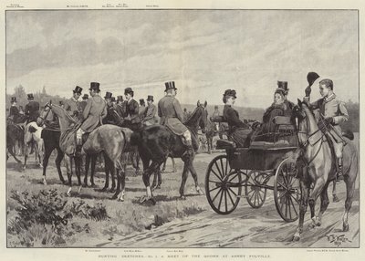Esboços de caça, uma reunião do Quorn em Ashby Folville de William Barnes Wollen