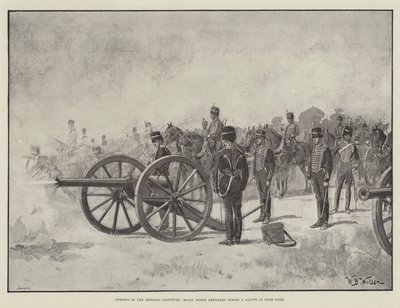 Inauguração do Instituto Imperial, Royal Horse Artillery, disparando uma saudação no Hyde Park de William Barnes Wollen