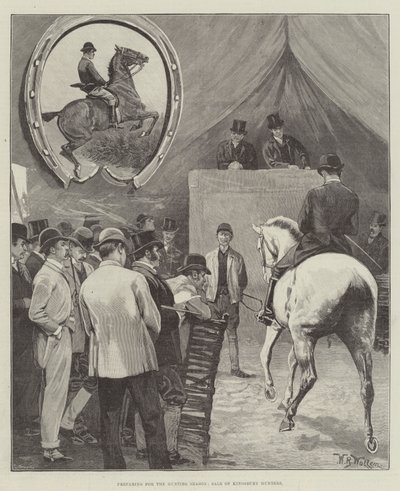 Preparando-se para a temporada de caça, venda de caçadores de Kingsbury de William Barnes Wollen