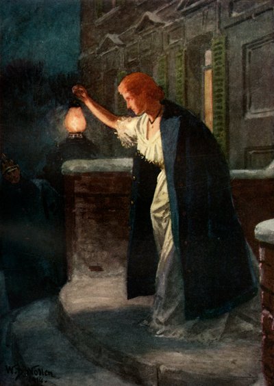 Ela se levantou e balançou a lanterna lentamente de um lado para o outro, em 1914. de William Barnes Wollen