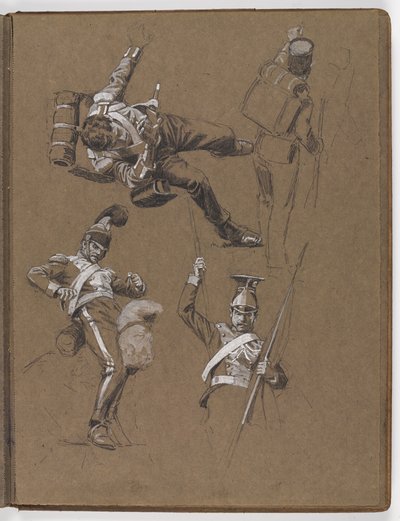 Estudos para a pintura a óleo A bandeira: Albuhera, 16 de maio de 1811 de William Barnes Wollen
