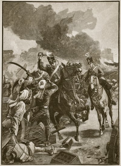 Thackwell em Sobraon, 1846, ilustração de &39;História Ilustrada de Cassell da Inglaterra&39; (foto sépia) de William Barnes Wollen