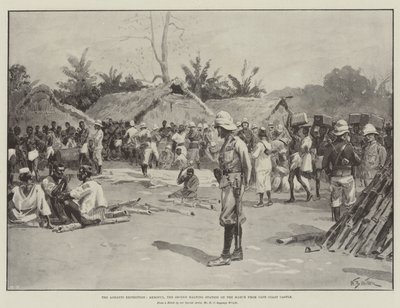 A Expedição Ashanti, Akroful, a Segunda Estação de Parada no March from Cape Coast Castle de William Barnes Wollen