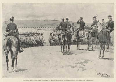 As manobras de outono, Sir Evelyn Wood inspecionando Highland Light Infantry em Aldershot de William Barnes Wollen