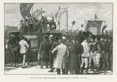 A demonstração cartista em Kennington Common, Londres de William Barnes Wollen