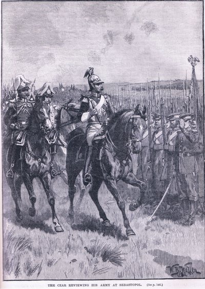 O Czar revendo seu exército em Sebastopol 1856 AD de William Barnes Wollen