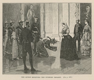 A rainha recebendo a embaixada birmanesa de William Barnes Wollen