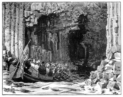 A visita real à caverna de Fingals, Staffa, Escócia, 1847, 1900. de William Barnes Wollen