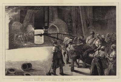 Trabalhando um calor noturno, o grande martelo de vapor de 35 toneladas no Woolwich Arsenal de William Bazett Murray
