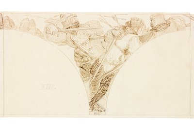 Esboço para Mural no Wallington Hall (bodycolour) de William Bell Scott
