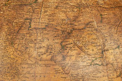 Globo terrestre inglês primitivo, c.1673 de William Berry