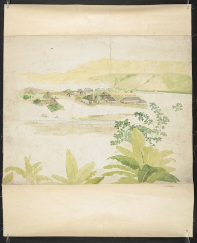 Desenho aquarelado da Lucky Valley Estate, Clarendon, Jamaica de William Berryman