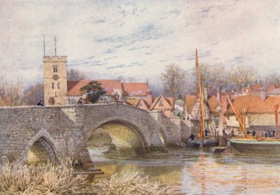 Ponte de Aylesford (litografia a cores) de William Biscombe Gardner
