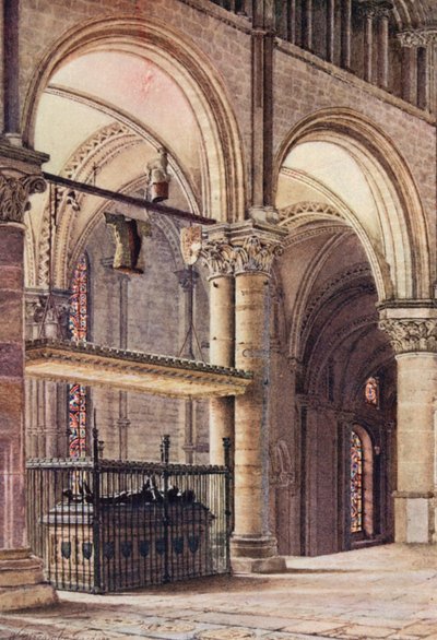 Túmulo de Eduardo, o Príncipe Negro, na Capela da Trindade, Catedral de Cantuária (litografia a cores) de William Biscombe Gardner