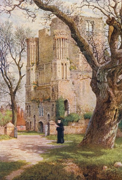 Abadia de Malling (litografia a cores) de William Biscombe Gardner