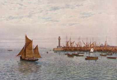 Margate Harbour (litografia a cores) de William Biscombe Gardner