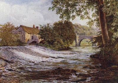 Sobre o Derwent, Baslow (cor litho) de William Biscombe Gardner