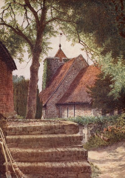 Igreja de São Martinho, Cantuária (litografia a cores) de William Biscombe Gardner