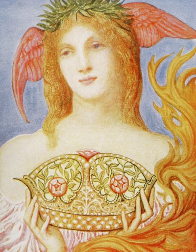 A Coroa da Paz (cor litho) de William Blake (after) Richmond