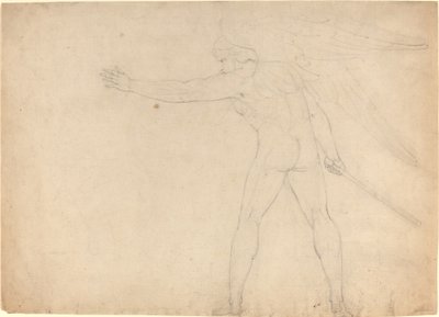 Um Anjo Guerreiro [reto] de William Blake