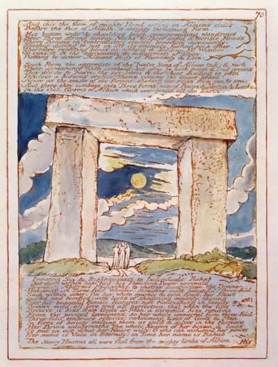 &39;E esta é a Forma da Mão Poderosa ...&39;, ilustração 70 de &39;Jerusalém&39; (Bentley Cópia E) 1804-20 (gravura em relevo com caneta e aquarela sobre papel) de William Blake