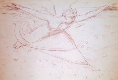 Caminhada do anjo, desenho de William Blake (1757-1827) de William Blake