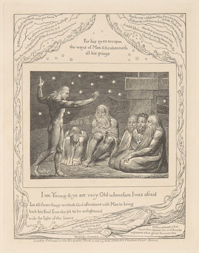 Livro de Jó, Placa 12, A Ira de Elihu de William Blake