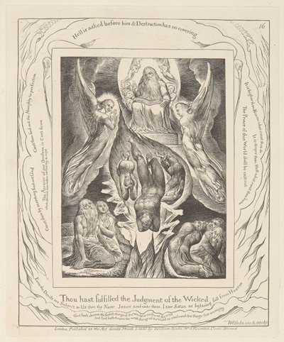Livro de Job, Placa 16, A Queda de Satanás de William Blake